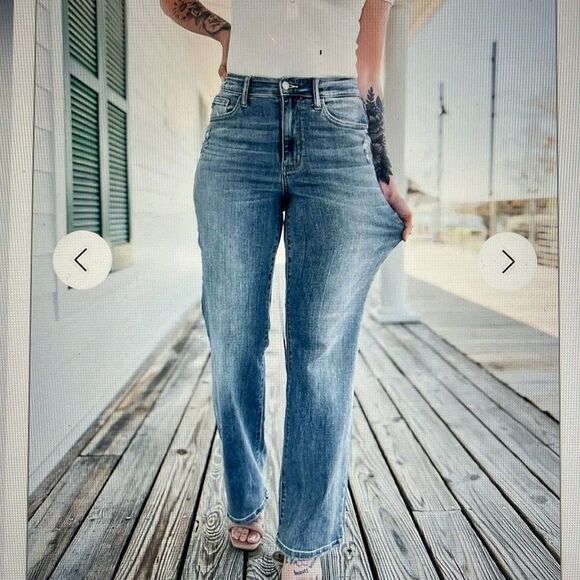 EXCELLENT CONDITION JUDY BLUE STRAIGHT LEG HI-RISE JEANS SIZE 15/32 - Picture 11 of 11